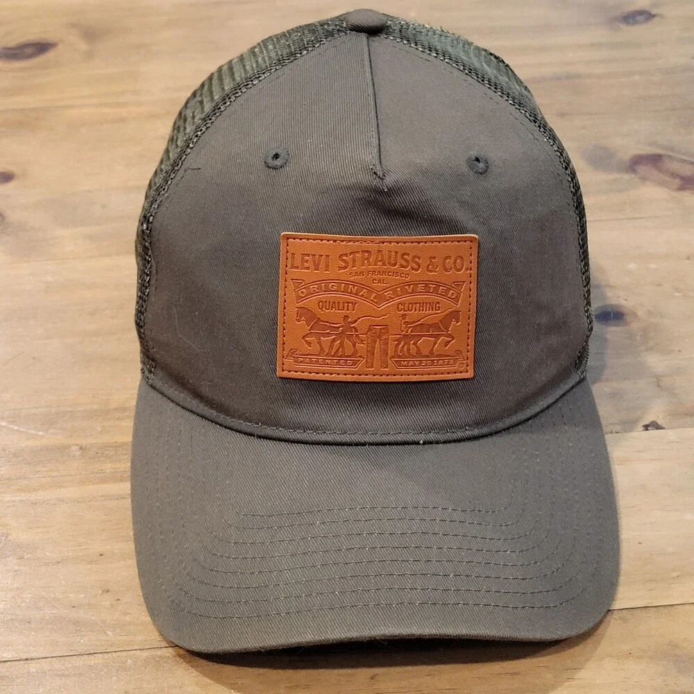 Levi's Hat Cap Snapback Mesh Back Patch Trucker One Size Green